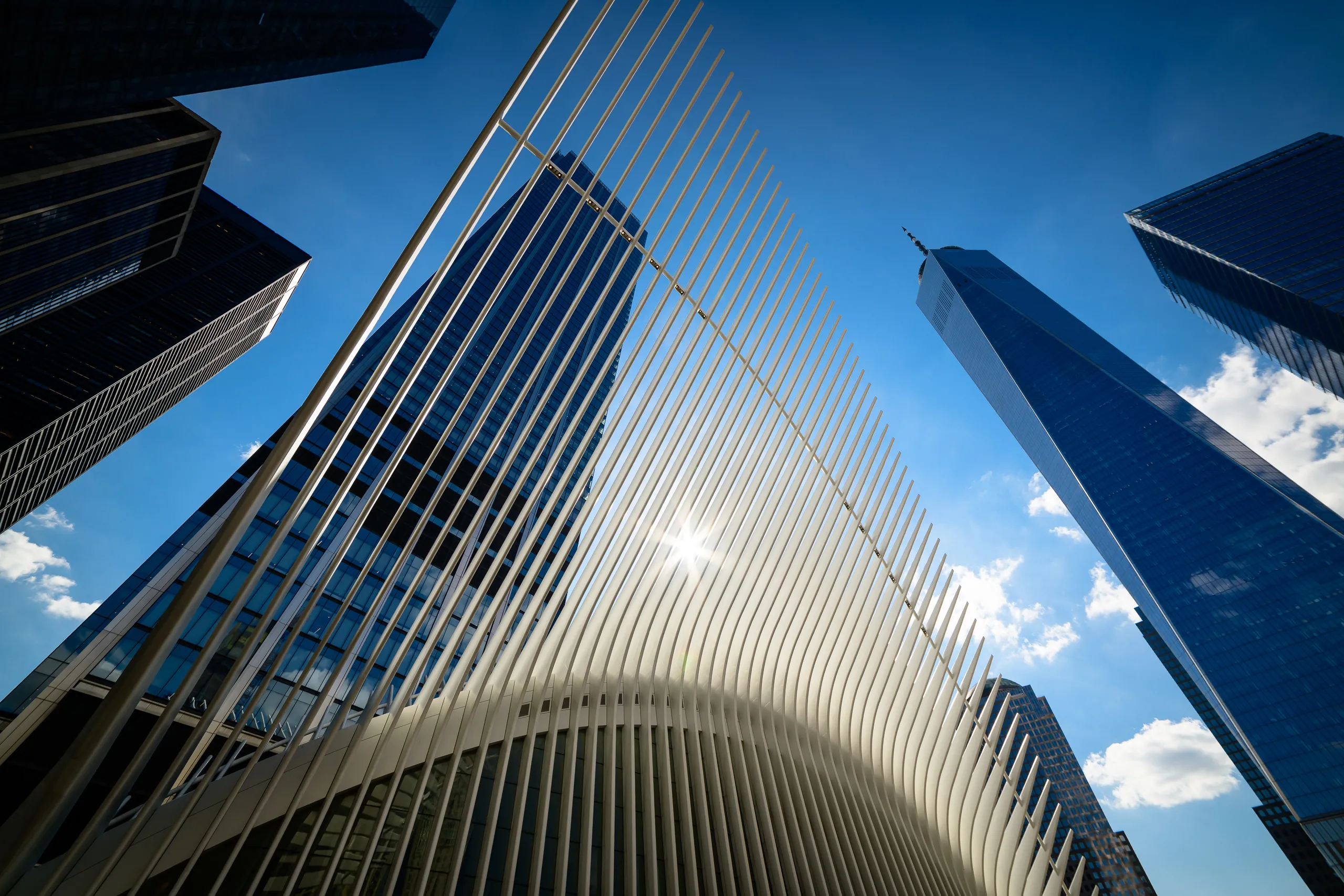 Architecture of the Oculus at the World Trade Center in New York
